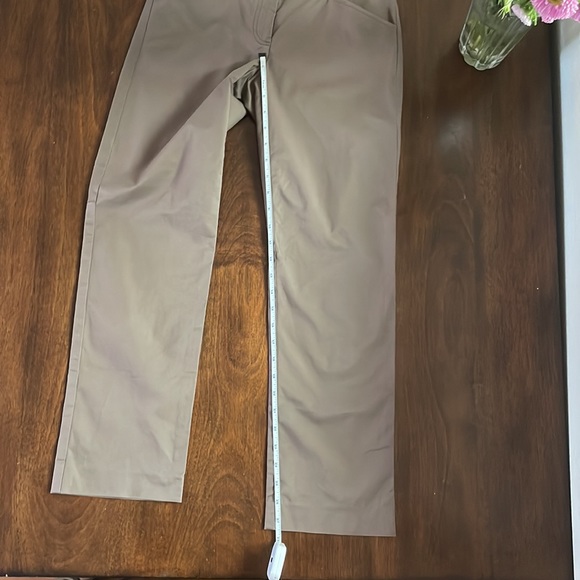 Theory Luke Stretch Cotton Cropped Dark Brown Pants - Picture 14 of 15